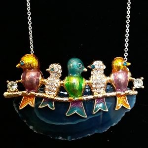 Handmade Agate Birds Necklace